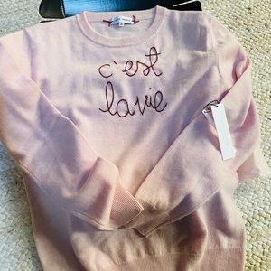 Lingua Francis Pink C’est La Vie Cashmere Sweater